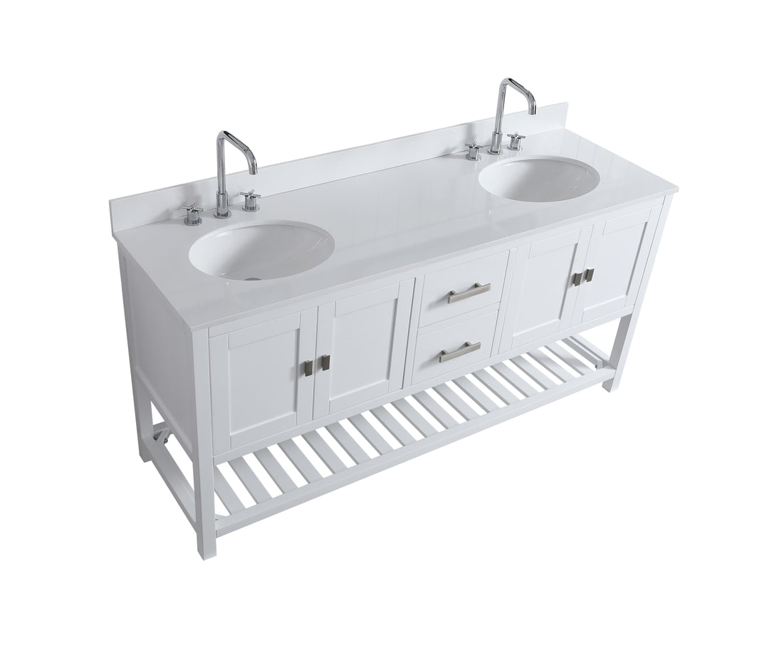 Monaco 72" Double Sink Bathroom Vanity Base Cabinet without Top