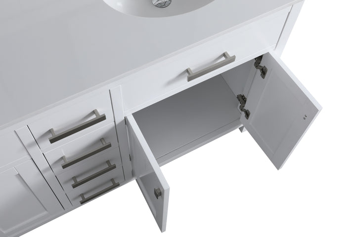 London 60.5" Double Sink Vanity Cabinet Only in White