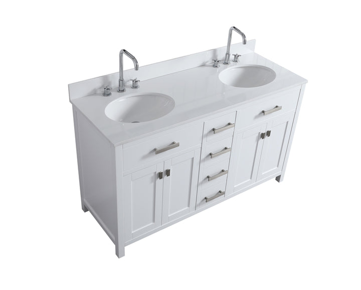 London 60.5" Double Sink Vanity Cabinet Only in White