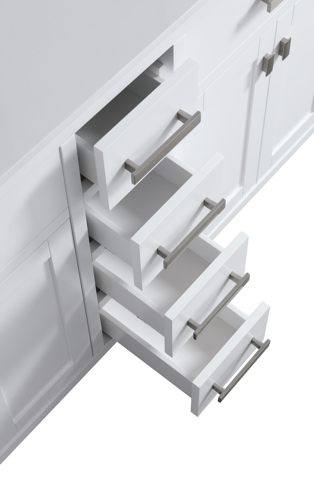 London 60.5" Double Sink Vanity Cabinet Only in White
