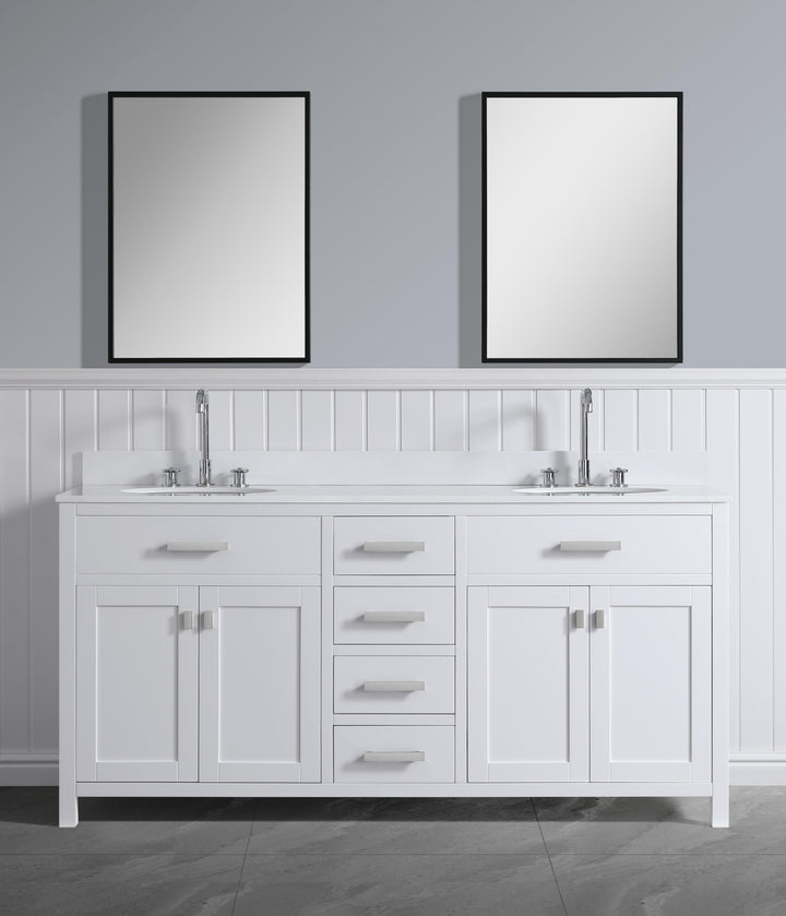 London 71.5" Double Sink Vanity Cabinet Only in White