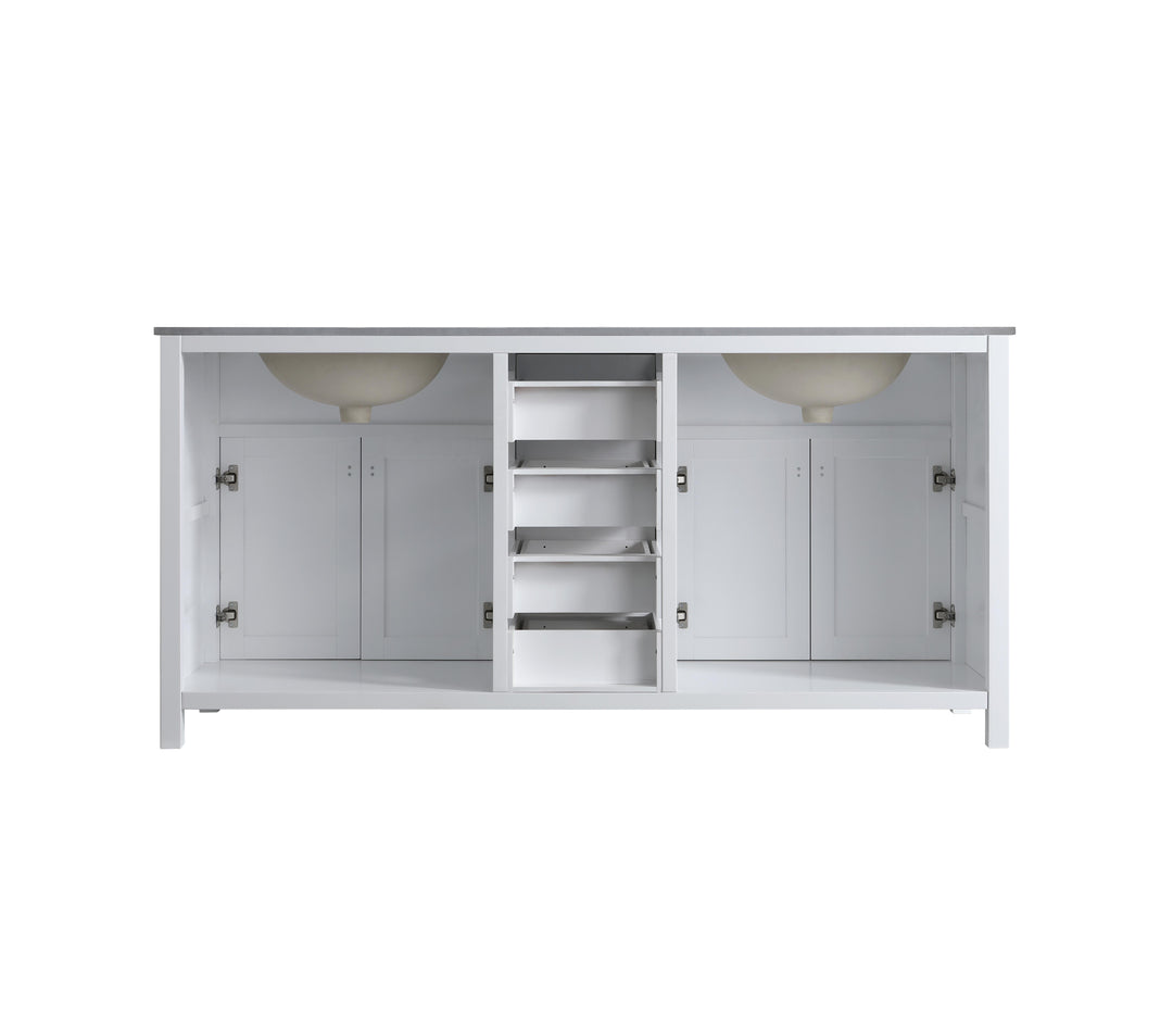London 71.5" Double Sink Vanity Cabinet Only in White
