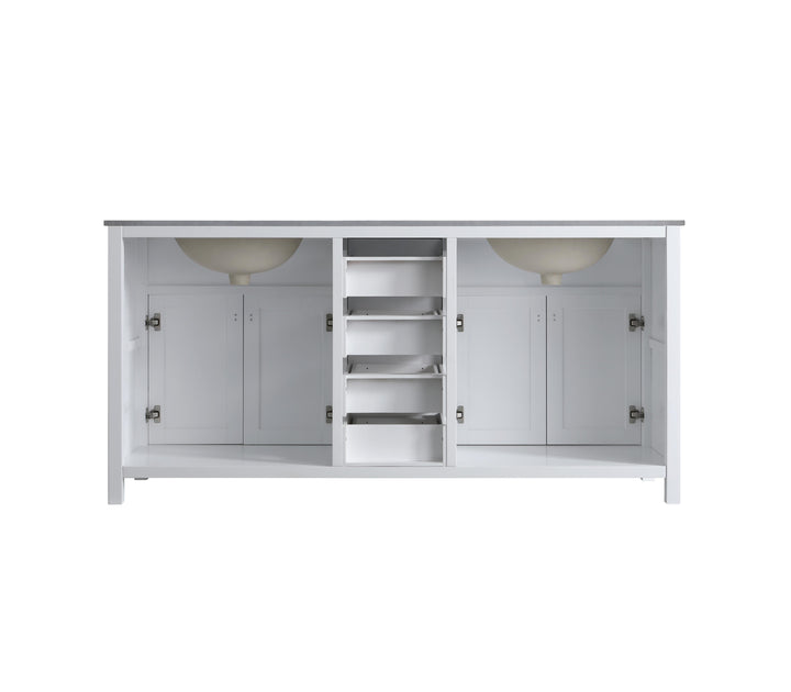 London 71.5" Double Sink Vanity Cabinet Only in White