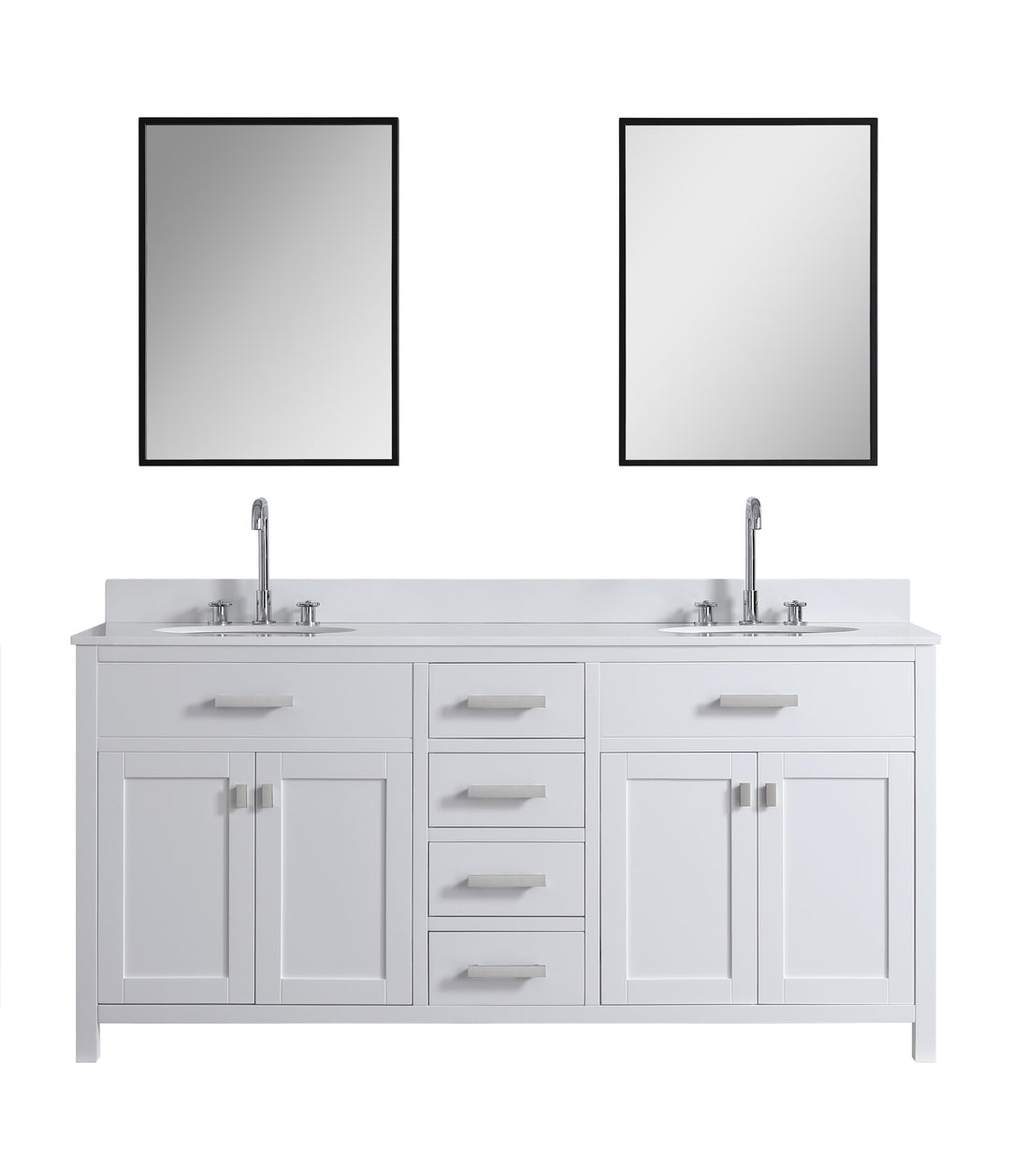 London 71.5" Double Sink Vanity Cabinet Only in White