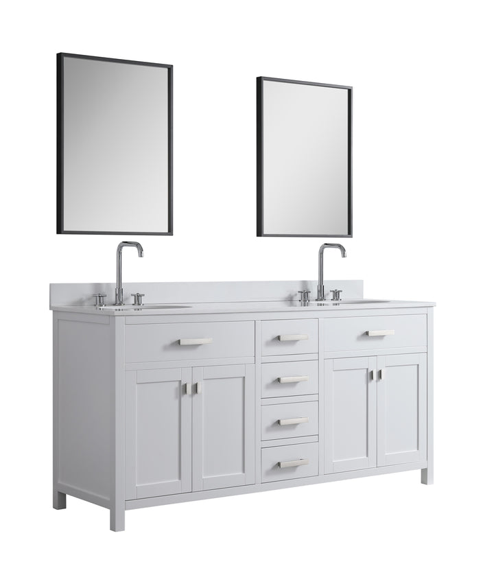 London 71.5" Double Sink Vanity Cabinet Only in White