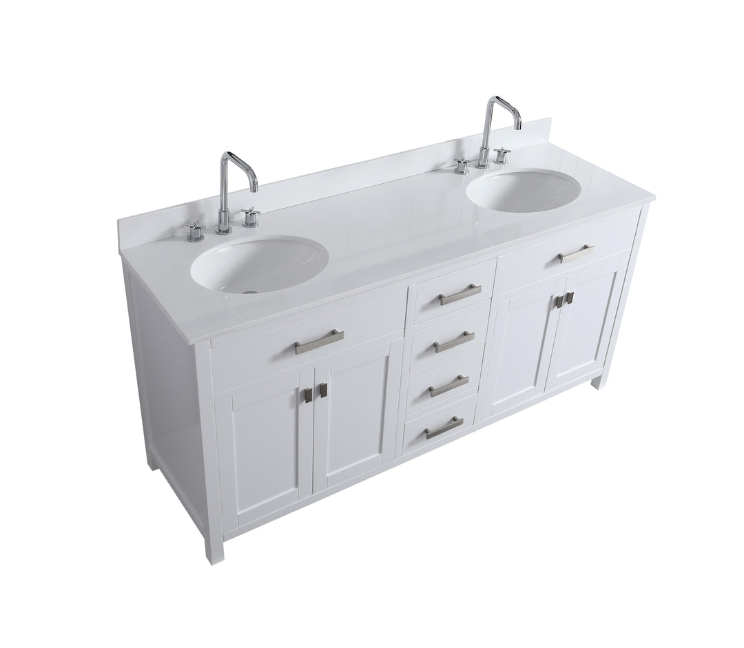 London 71.5" Double Sink Vanity Cabinet Only in White