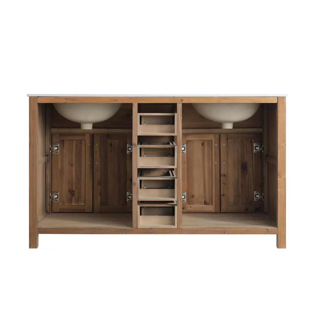 Bryson 60" Vanity Base Only in Walnut - Design Element Bath Kitchen - Bathroom Vanity - 