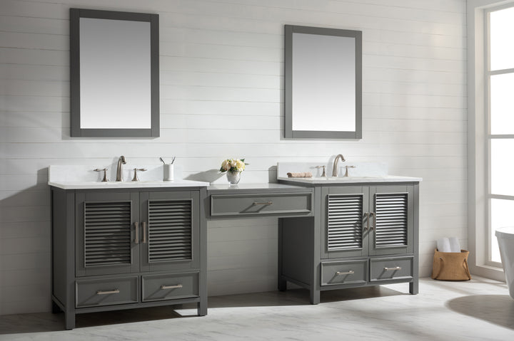 Estate 102" Double Sink Bathroom Vanity Modular Set with White Quartz Top