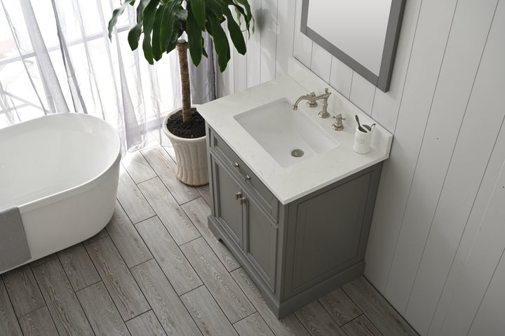 Milano 30" Single Sink Vanity with White Quartz Top