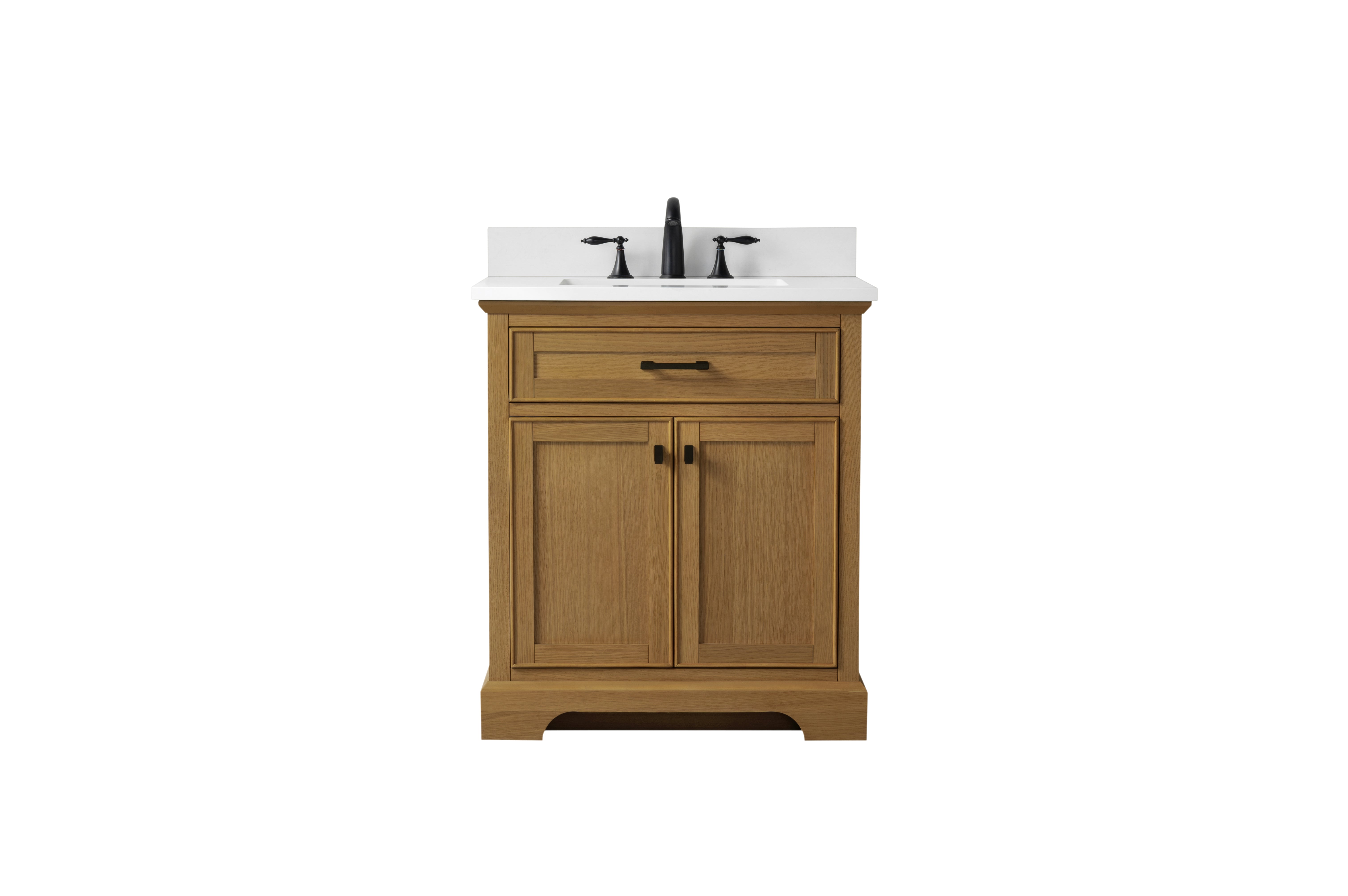Milano 30" Single Sink Vanity with White Quartz Top