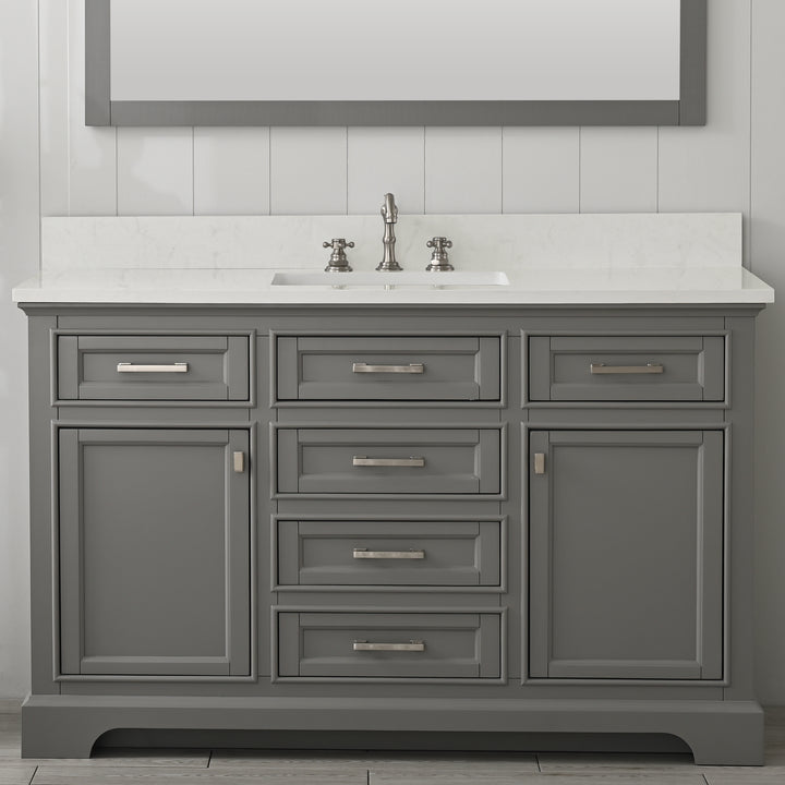 Milano 54" Single Sink Vanity with White Quartz Top