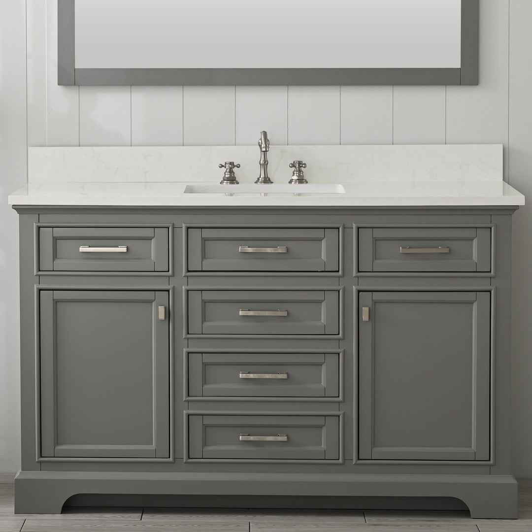Milano 54" Single Sink Vanity with White Quartz Top