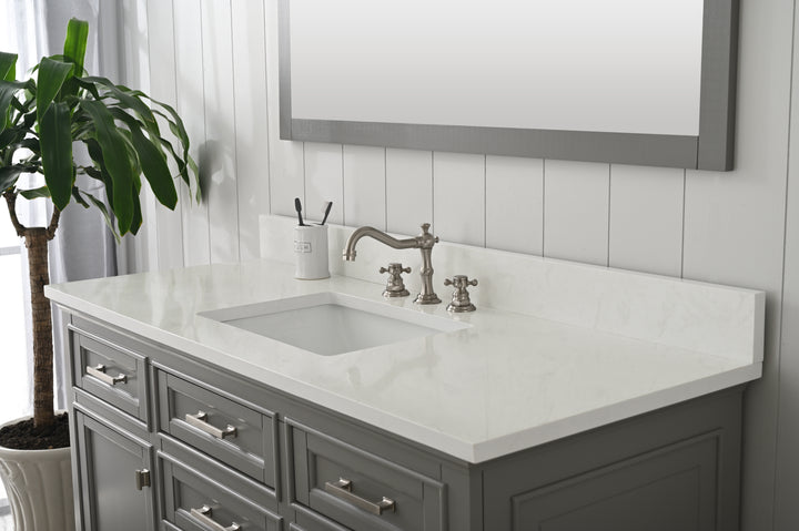 Milano 54" Single Sink Vanity with White Quartz Top