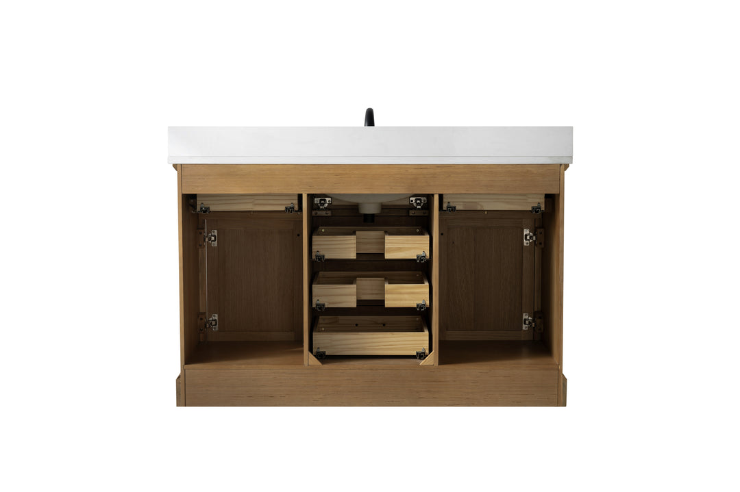 Milano 54" Single Sink Vanity with White Quartz Top