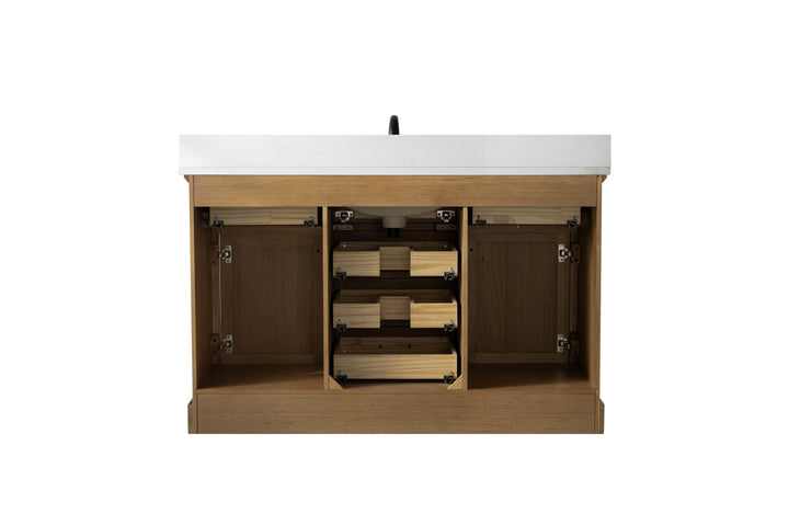 Milano 54" Single Sink Vanity with White Quartz Top