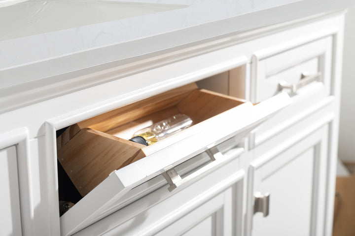 Milano 54" Single Sink Vanity with White Quartz Top
