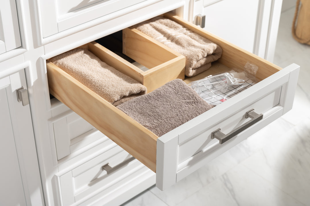 Milano 54" Single Sink Vanity with White Quartz Top