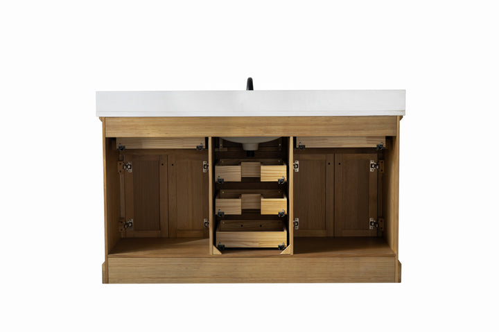 Milano 60" Single Sink Vanity with White Quartz Top
