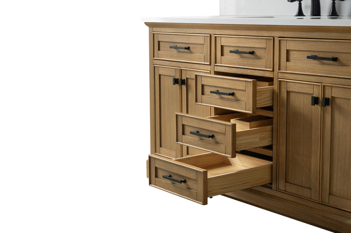 Milano 60" Single Sink Vanity with White Quartz Top