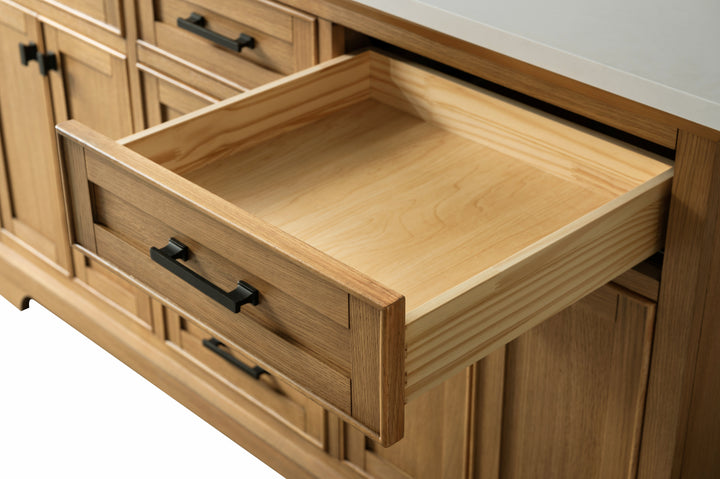 Milano 60" Single Sink Vanity with White Quartz Top