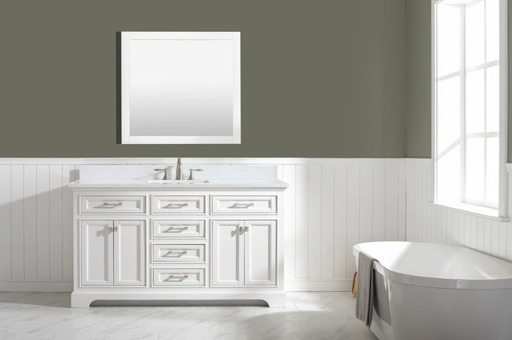 Milano 60" Single Sink Vanity with White Quartz Top