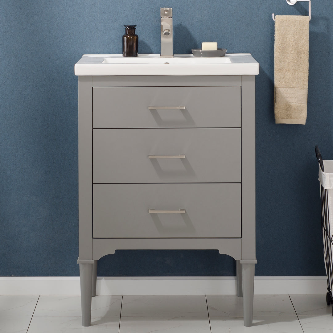 Mason 24" Single Sink Vanity with Porcelain Top