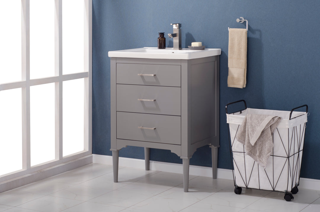 Mason 24" Single Sink Vanity with Porcelain Top