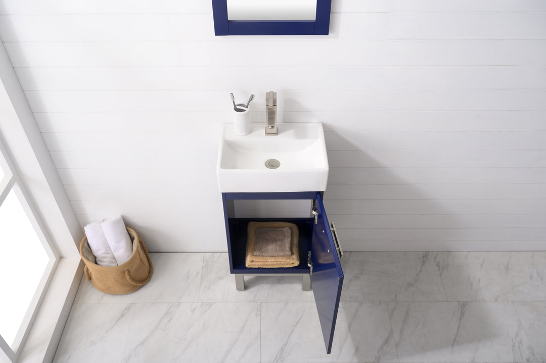 Stella 16.5" Single Sink Vanity with Porcelain Top