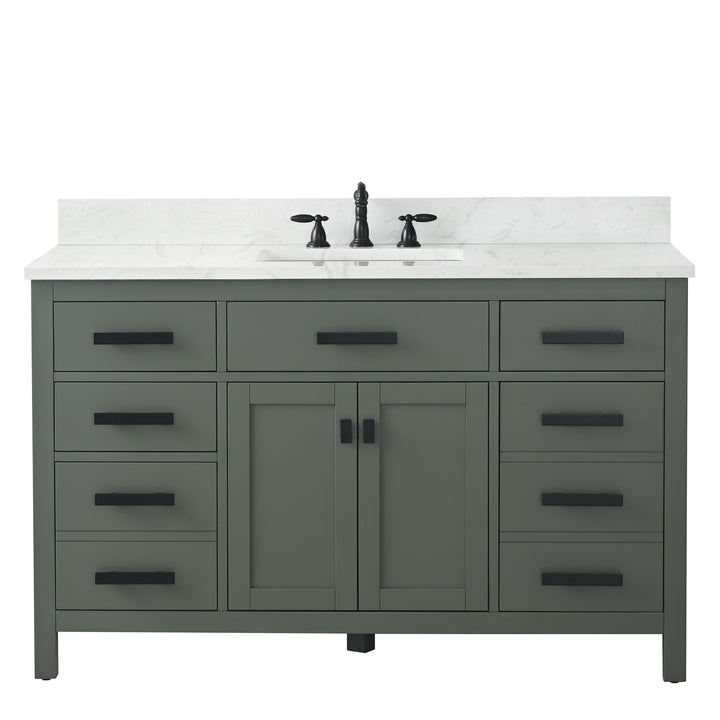 Valentino 54" Single Sink Vanity with White Quartz Top
