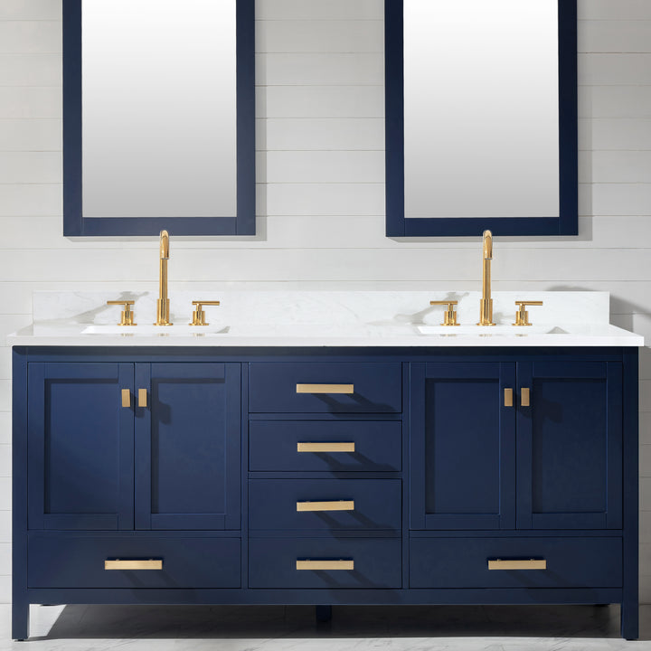 Valentino 72" Single Sink Vanity with White Quartz Top