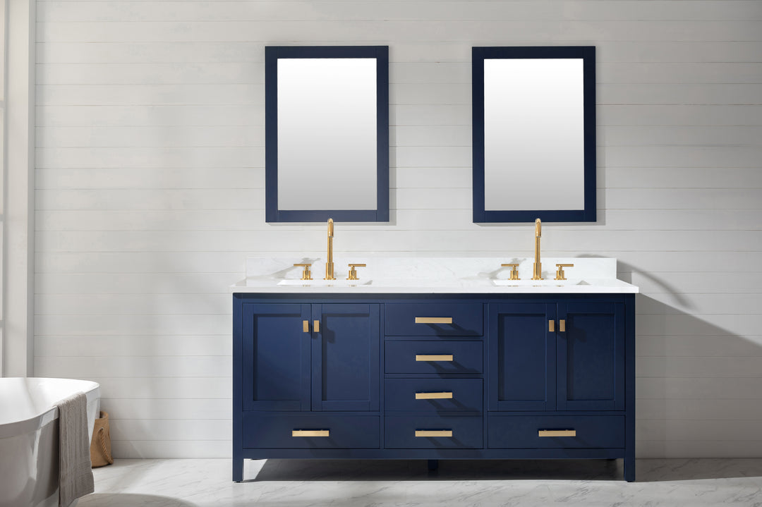 Valentino 72" Single Sink Vanity with White Quartz Top