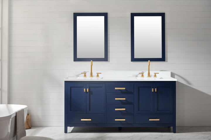 Valentino 72" Single Sink Vanity with White Quartz Top