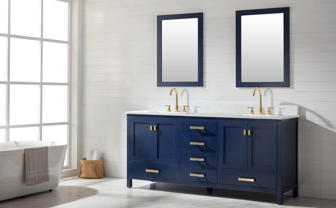 Valentino 72" Single Sink Vanity with White Quartz Top