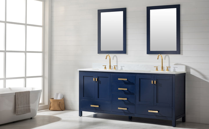 Valentino 72" Single Sink Vanity with White Quartz Top