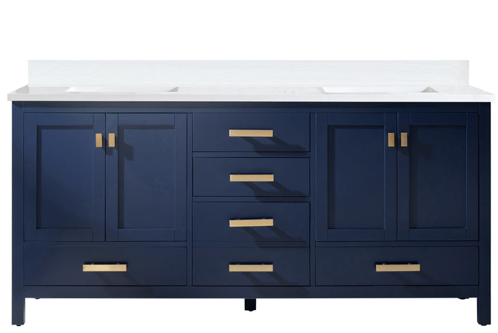 Valentino 72" Single Sink Vanity with White Quartz Top