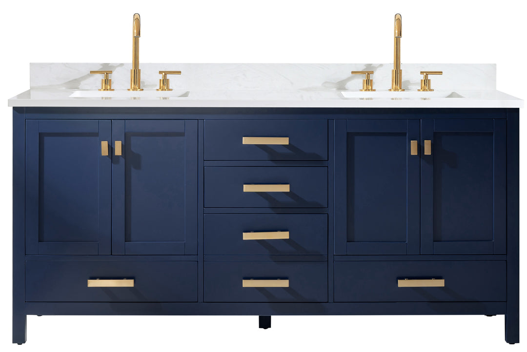Valentino 72" Single Sink Vanity with White Quartz Top