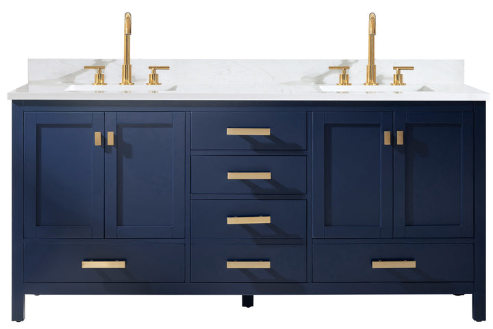 Valentino 72" Single Sink Vanity with White Quartz Top