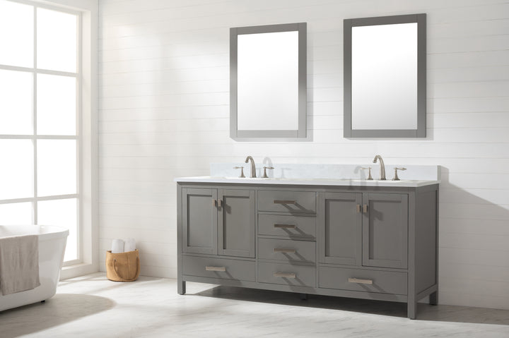Valentino 72" Single Sink Vanity with White Quartz Top