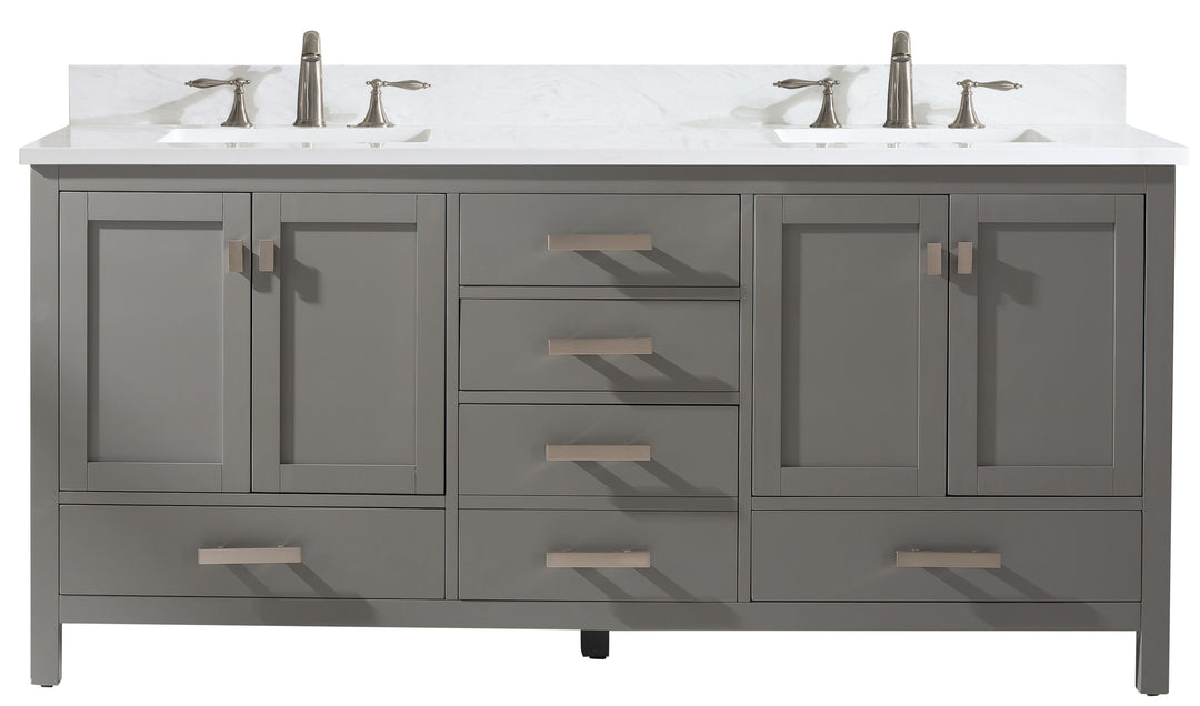 Valentino 72" Single Sink Vanity with White Quartz Top
