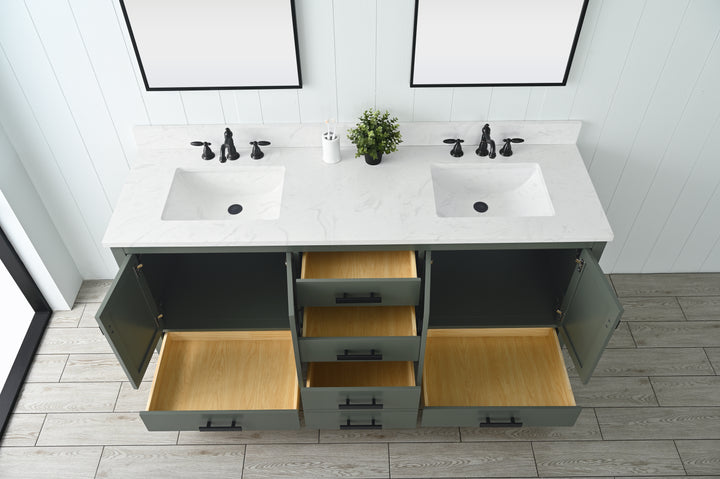 Valentino 72" Single Sink Vanity with White Quartz Top