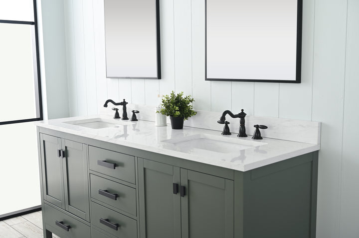 Valentino 72" Single Sink Vanity with White Quartz Top