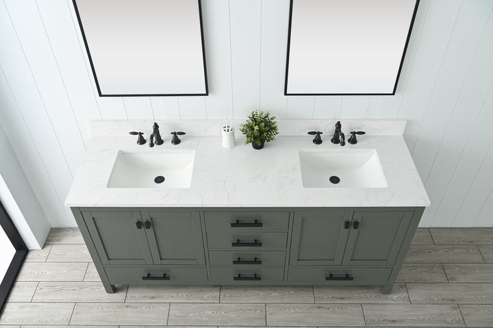Valentino 72" Single Sink Vanity with White Quartz Top