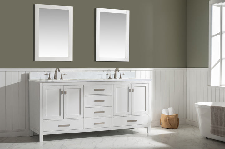 Valentino 72" Single Sink Vanity with White Quartz Top