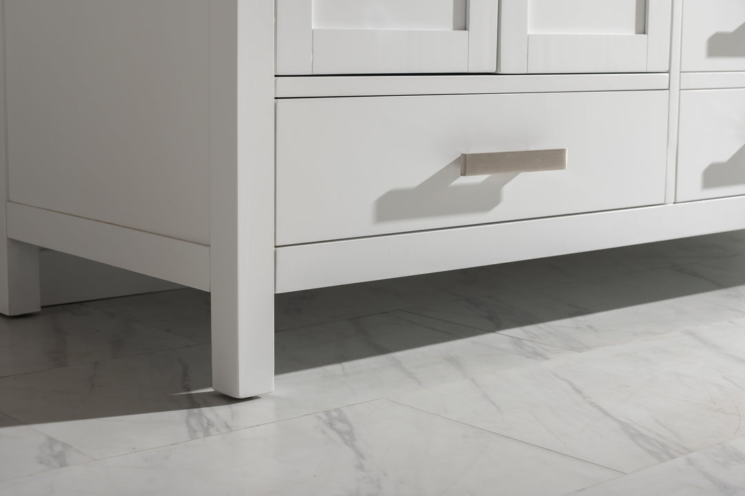Valentino 72" Single Sink Vanity with White Quartz Top