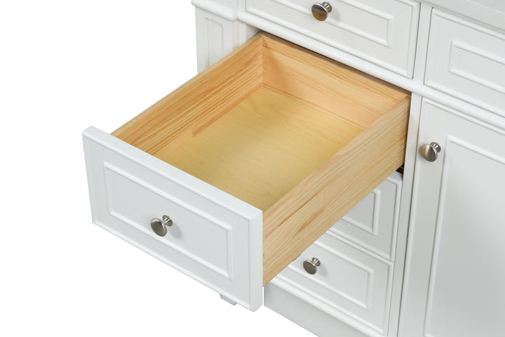 Winston 48" Single Sink Vanity with White Quartz Top - Design Element Bath Kitchen - Bathroom Vanity - Warm White