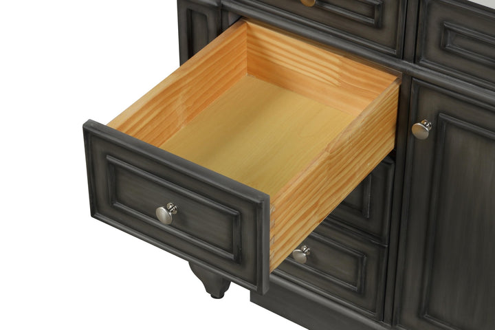 Winston 60" Single Sink Vanity with White Quartz Top - Design Element Bath Kitchen - Bathroom Vanity - Warm White