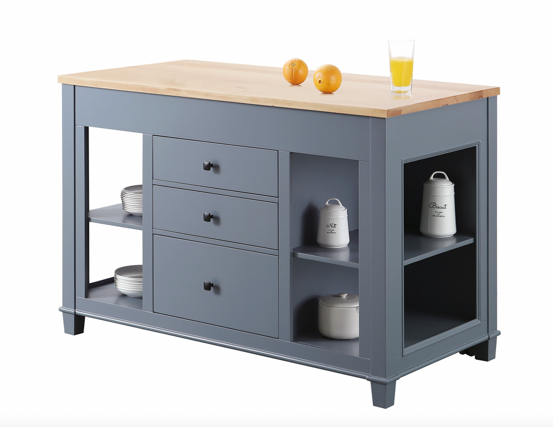 Medley 54" Kitchen Island With Slide Out Table - Gray