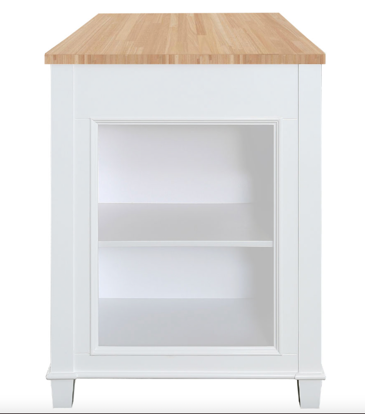 Medley 54 In. Kitchen Island With Slide Out Table - White