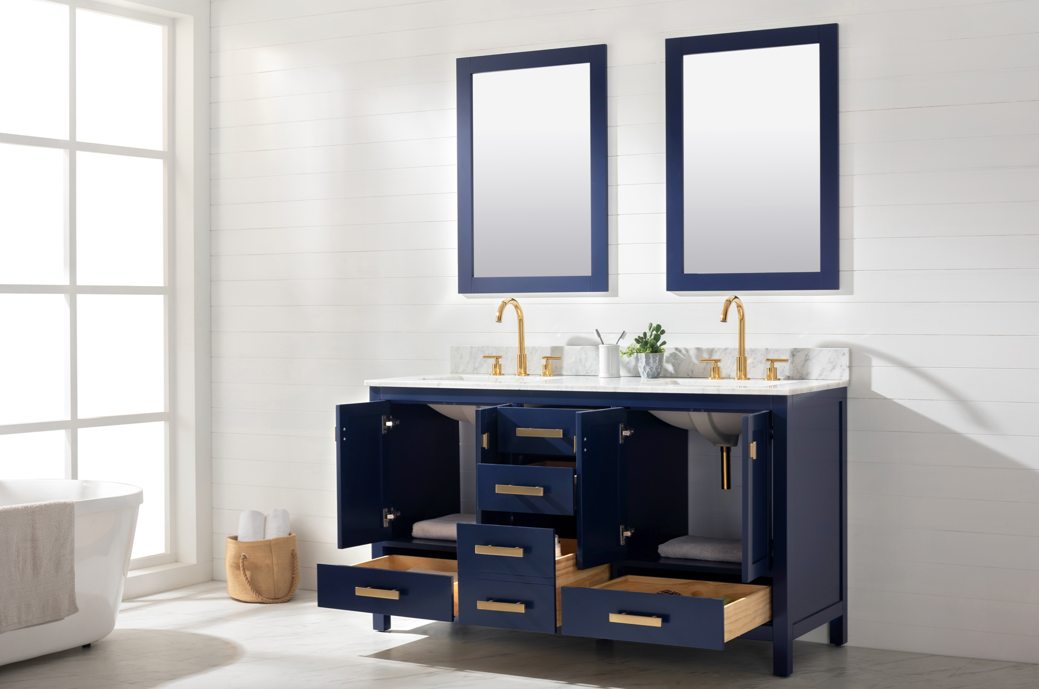 Valentino 60" Double Sink Vanity - Blue