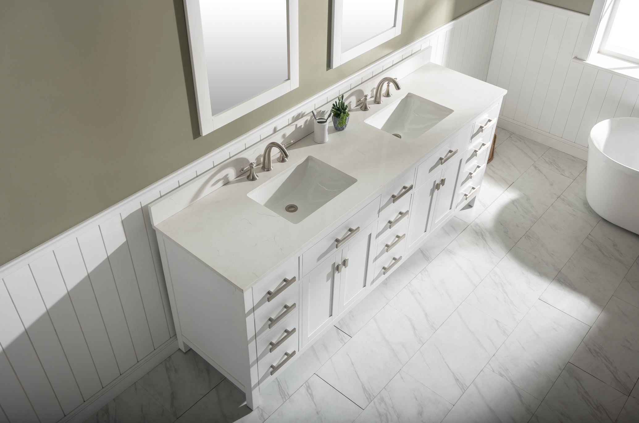 Valentino 84" Double Sink Vanity in White